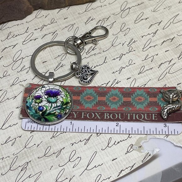 Scottish Thistle Keychain Key Claddagh Heart Gift Box Necklace Irish Christmas - Picture 10 of 13